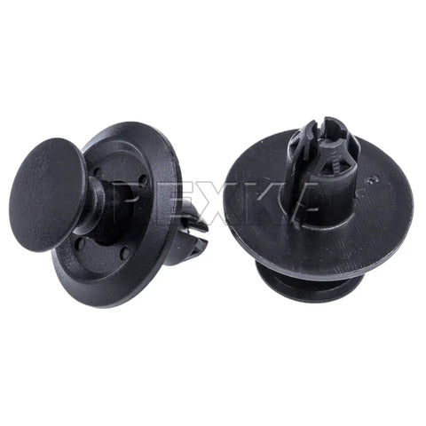 30 Piece Fender Liner Push Type Retainer Clips Set MU488006 For Mitsubishi Eclipse, black plastic fasteners, 11mm stem, 20mm head