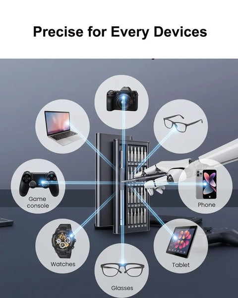 Versatile 24-In-1 Precision Screwdriver Set With Magnetic Bits For Electronics IPhone Laptop Computer Watch Eyeglasses And Camera