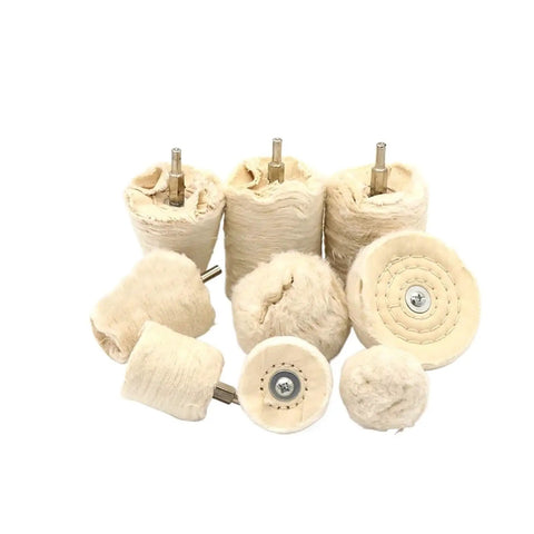 Top Quality Cotton Polishing Wheels Cloth Buffing Grinder For Jewelry Wood And Metal Abrasive Tools With 1 4 Inch Shank Column 65mm - assorted sizes and shapes