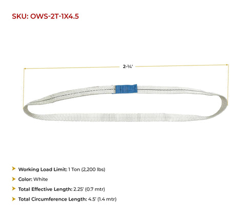 20 Pack 1 Inch By 4 And A Half Foot White Polyester Endless Round Sling Tough As Nails Heavy Duty Lifting And Towing