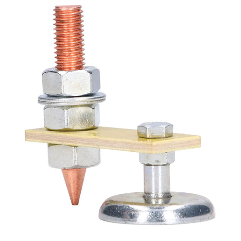 Heavy Duty Adjustable Magnetic Welding Support Clamp With N35 Strong Magnet Terminal Hold For Flat Or Curved Metal Surfaces and Ground Holder Tool that grips tight without slipping on the job.