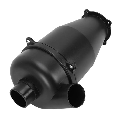 Heavy Duty Cyclone Dust Separator For Wet Dry Vacuums, black plastic construction, ideal for collecting fine sawdust and debris.