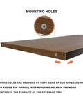 Slick Under Desk Keyboard Tray Platform Extra Wide 30 Inch Wooden Organizer showing mounting holes for easy installation and stability.