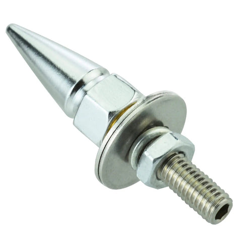 Spike Shape License Plate Screws Kit With Anti Theft Fasteners Bolts Aluminum Alloy 4 Piece Set, silver finish spike close-up