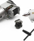 Heavy Duty Cnc Milling 4Th And 5Th Axis Rotary Table Featuring 100Mm Three Jaw Chuck showing CNC motor and chuck for precise part handling.