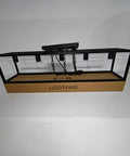 Farmhouse Black Five Light Linear Pendant Light For Kitchen Island And Dining Room, Cage Ceiling Fixture with box
