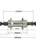 Rear Bicycle Hub 36 Hole 135mm Width Dope Alloy Aluminum Bike Hub Single Thread Three Eighth Inch 338g Lightweight Silver
