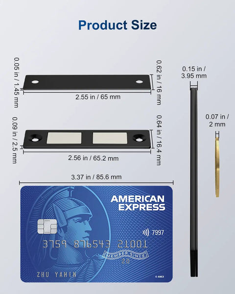 Dimensions of Heavy Duty Magnetic Door Catch With Twin Magnet Core For Cabinets And Drawers Over 35 Lb Hold Black Double Magnetic Closure