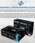 Two PermaSAFE black nitrile disposable glove boxes, 100-count.