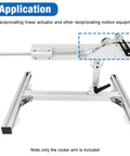 JQDML rocker arm motor arm for reciprocating linear actuators, side view, silver aluminum, 8mm shaft hole