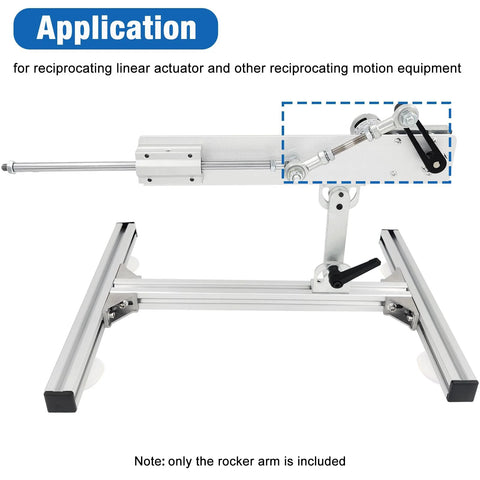 JQDML rocker arm motor arm for reciprocating linear actuators, side view, silver aluminum, 8mm shaft hole