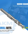 135° high-speed steel drill bit with round shank for hammer drills