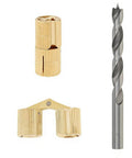 Brass Cabinet Hinges Set With Drill Bit For Easy Hidden Mounting, 10mm Barrel, 180 Degree Opening, Invisible Mount shown