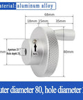Durable 80Mm Aluminum Alloy Knurled Handwheel For Precise Machine Tool Adjustment And Rocker Control Grip With Non Slip Texture And 25Mm Aperture, 80mm side view
