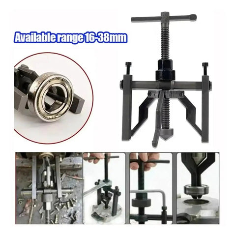 Shop Pro Built Tough 5 To 10 Ton Hydraulic Three Jaw Bearing Puller Kit shown in use, featuring durable construction for effective hub extraction.