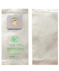 Front and back view of vacuum bags, labeled to fit Bissell style 1/7, part of 20 Pack Replacement Bags Fit PowerForce Upright Vacuums Style 1 and 7 For Models 1739 3522 3525 71Y7 PowerGlide 3545 Plus 3350 3550 3553 Lift Off 3554 Powertrak 6592 Powerlifter Pet 2019 Series.