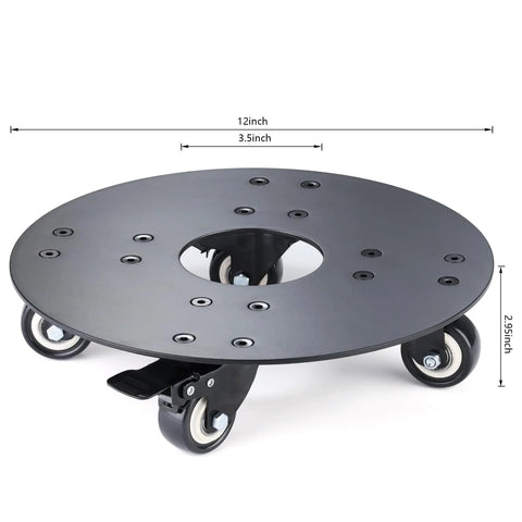 Heavy Duty Plant Caddy On Wheels With 3.0mm Aluminum Alloy Frame Supports Round Pots Up To 12 Inch And 500 Pounds Durable Black Stand