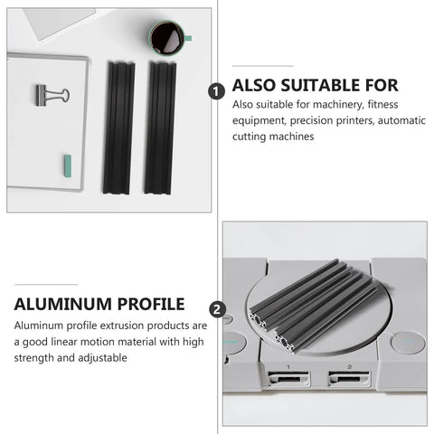 2 Pack Aluminum Extrusion Profiles Black Linear Rail With Anodized Finish For 3D Printer Frames And CNC Machinery