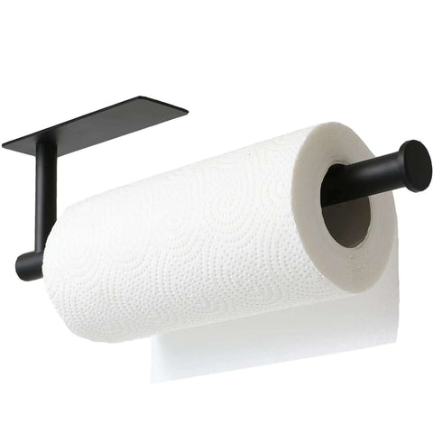 Under Cabinet Paper Towel Holder For Kitchen And Bathroom Wall Mounted Matte Black SUS304 Stainless Steel Roll Rack
