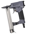 Hella Smooth Silent Air Nailer With Anti Jam Baffle For Dead Easy Reloads Handles Zero Point Four To Point Eight Mpa Pressure Like A Boss For Floor Framing Decking And Roofing Jobs side view showing handle and magazine