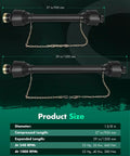 Heavy Duty Adjustable Pto Shaft For Tractors 40.5 To 66.5 Inches Slide Extension 1 3 8 Inch Driveline size illustration showing lengths.