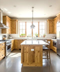 Top Shelf Golden Oak Reactive Wood Stain kitchen with warm oak cabinets, light countertops, and a modern design.
