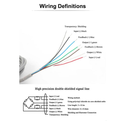 Wiring definitions for Top Tier L6N Single Point Load Cell for accurate electronic balance and sorting systems.