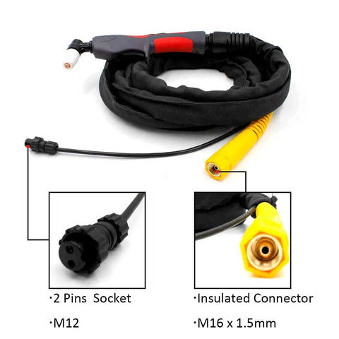 PT-31 Plasma Cutting Torch Kit With 13 Ft Cable 40 Amp For CUT50D CUT-50 CT-312 CUT40 CT-416 MTC Series And More connectors