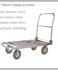 Heavy Duty Platform Cart With Steel Flatbed Dolly, 880 Lb Capacity, Foldable Hand Truck For Moving Heavy Gear And Large Items, Built Tough Push Cart For Shop, Warehouse, Garage, And Job Site, 90x60 cm steel cart with rubber wheels