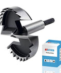 3.5 Inch Forstner Drill Bits For Hardwoods Plywood And Plastic Featuring Razor Sharp Serrated Teeth in packaging with serrated edges.