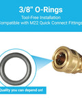 100 Pack Pressure Washer O Ring Seal Kit For DIYers And Pros, Includes 50 Gray O Rings For 3/8 Inch Quick Disconnect Couplers