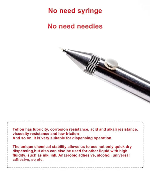 Automatic Peristaltic Glue Dispenser with Manual and Auto Modes, featuring needleless tip for precise aqueous glue application