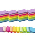 Small 1.5x2 Inch Sticky Notes, 50 Pads With 50 Sheets Each, 10 Bright Colors Recyclable Self Stick Pads Stacked and Spread Out