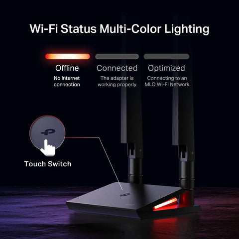WiFi 7 PCIe Card For Desktop PC With Bluetooth 5.4, Beast Mode Tri Band Wireless Adapter, multicolor LED status display
