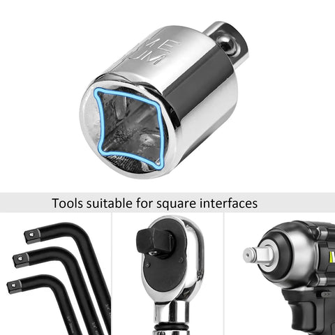 Six Piece Socket Adapter And Reducer Set For 1/4 3/8 1/2 Inch Ratchet Sockets Chrome Vanadium Steel square interface adapter