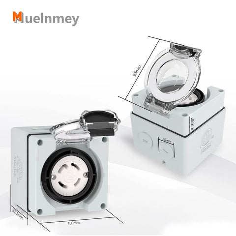Outdoor Ready 30 Amp Nema L14 30C Locking Female Connector Power Box 125 250 Volt Weatherproof Dustproof For Generators And Welders