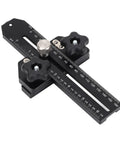 Thin Rip Jig Aluminum Alloy Table Saw Guide with dual scale adjustment and T-track mount, close-up of the measuring scale.