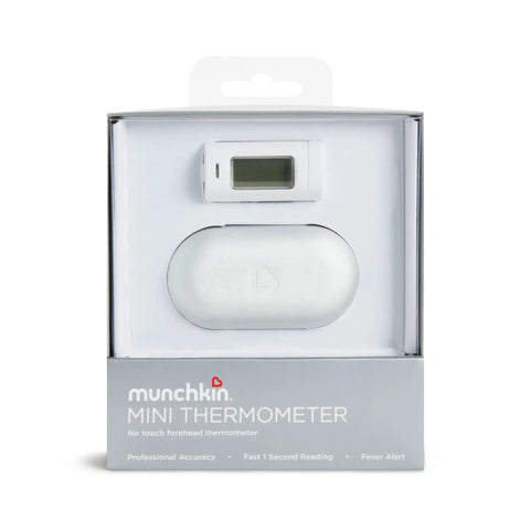 Infrared Forehead Thermometer For All Ages No Touch Quick Readings In One Second With Clear LCD Display Color Coded Fever Alerts Portable Fam Friendly Design For Babies Kids And Adults boxed white Munchkin mini thermometer