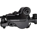 Mountain Bike Hydraulic Brakes 2 Pistons Left Front 1000mm Right Rear 2000mm Cable Lengths PM Adapter Aluminum Alloy Black