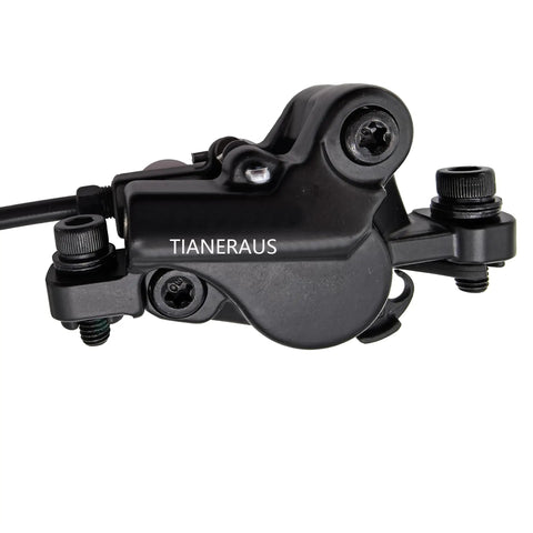 Mountain Bike Hydraulic Brakes 2 Pistons Left Front 1000mm Right Rear 2000mm Cable Lengths PM Adapter Aluminum Alloy Black