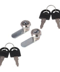 Zinc Alloy Cam Lock For Cabinets And Mailboxes Security Cylinder With Four Keys, 16mm and 20mm, 2 pack, top view