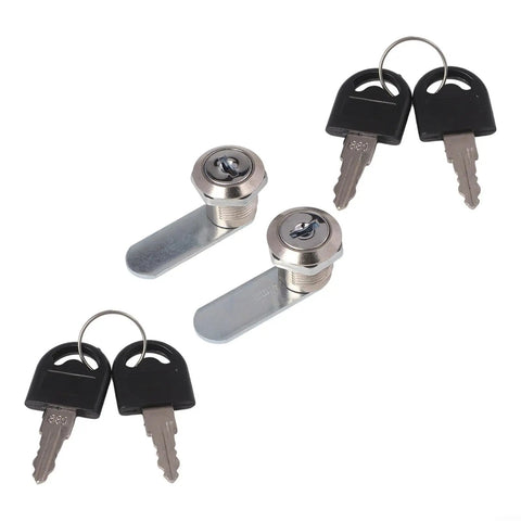 Zinc Alloy Cam Lock For Cabinets And Mailboxes Security Cylinder With Four Keys, 16mm and 20mm, 2 pack, top view
