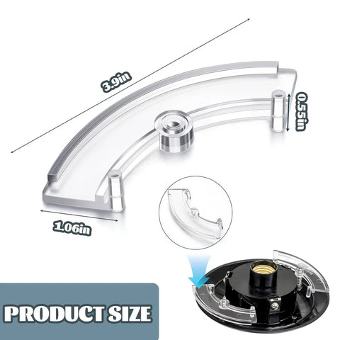 Two Pack Post Top Fitter Hardware Kit with Clear Wing Clamps dimensions and install view for outdoor light post