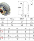 12Nm Magnetic Powder Brake DC24V 1500RPM Hollow Shaft 20mm Center Distance 65mm Heavy Duty with technical specifications