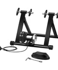 Indoor Bike Trainer Stand With 8 Levels Of Resistance Portable Steel Cycling Trainer for 26 to 28 Inch Mountain and Road Bikes