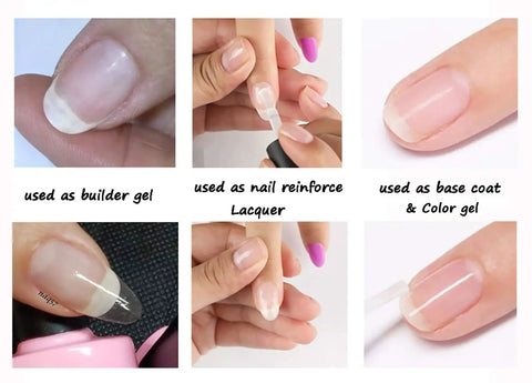Builder Base Clear Gel Kit For Nails Sheer Color Gel Reinforcement Lacquer Hema Free Cruelty Free Vegan No Slip Solution Needed