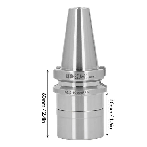 Dead Serious Precision Milling Collet Chuck Holder Built From 40Cr Alloy Steel For BT30 And SK16 Spindles, 60mm tall.