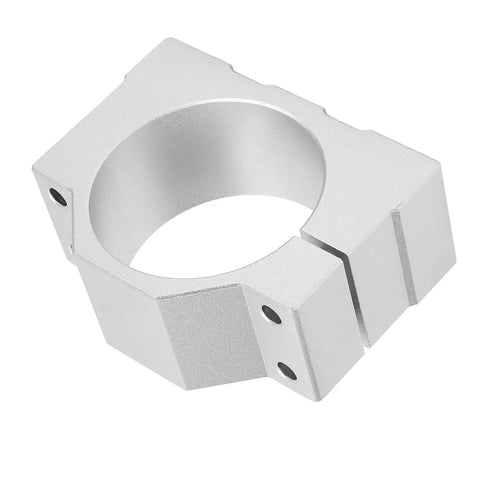 Rock Solid Top Shelf Aluminum Spindle Clamp And Motor Bracket For Cnc Machines 65Mm Heavy Duty Precision Mounting Holder 1 Set Durable Pro Shop Essential, close-up view of spindle clamp.