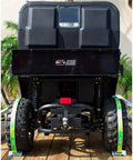 Rear view of an ATV securely tied to a trailer using Fastrap Tie Down Kit For Trailers Secure ATVs ZTRs And 4 Wheelers
