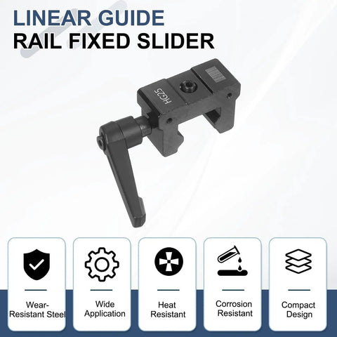 HG25 Linear Guide Rail Fixed Slider With Anti Collision Block Stopper And Handle Positioning Block For CNC Machines 3D Printers And Laser Engravers 4 Pack Dope Precision Parts, black steel